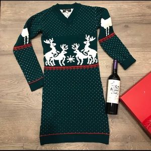 Naughty Reindeer Christmas Sweater Dress
